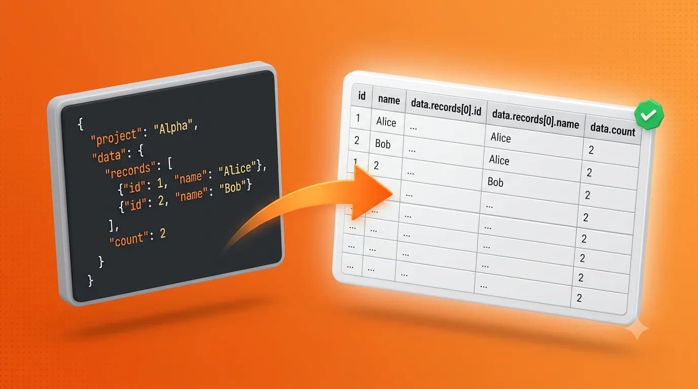 JSON to CSV Converter illustration